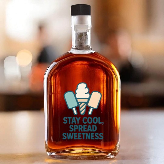 Stay Cool, Spread Sweetness Cute Ice Cream Cone Whiskey Bottles