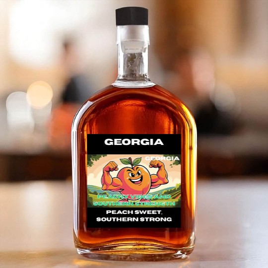 Georgia Peach State Art Whiskey Bottles