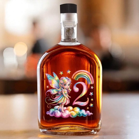 Magical Rainbow Fairy Elf 2nd Birthday Girl Whiskey Bottles