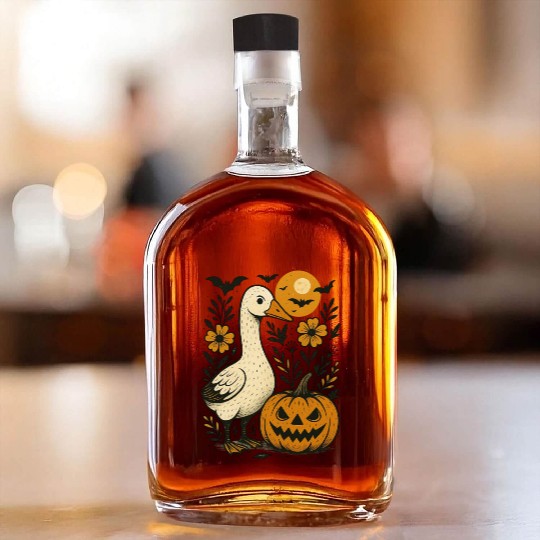 Goose Halloween Fall Silly Goose Boho Flower Whiskey Bottles