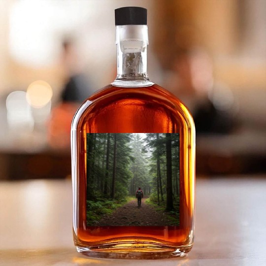Enchanted Forest Nature Scene Whiskey Bottles