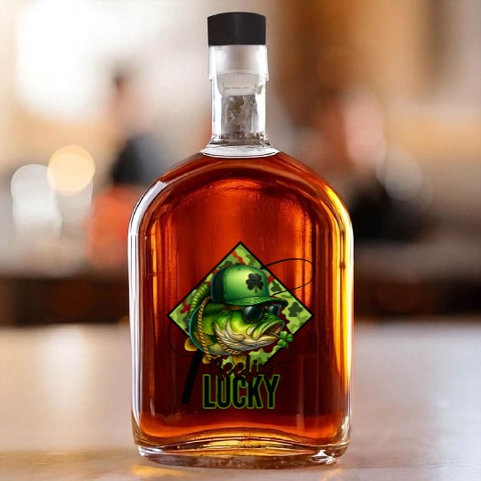 Reelin' Lucky Bass Fish Whiskey Bottles