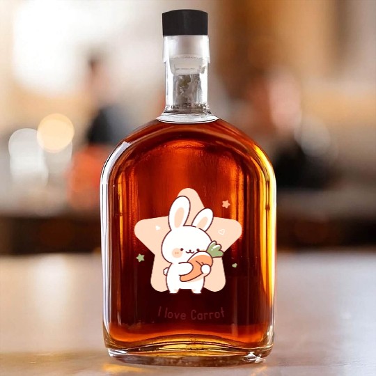 I Love Carrot – Cute Bunny with Carrot Whiskey Bottles