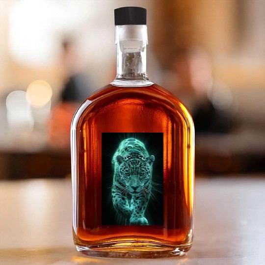 Neon Jaguar in Motion Whiskey Bottles