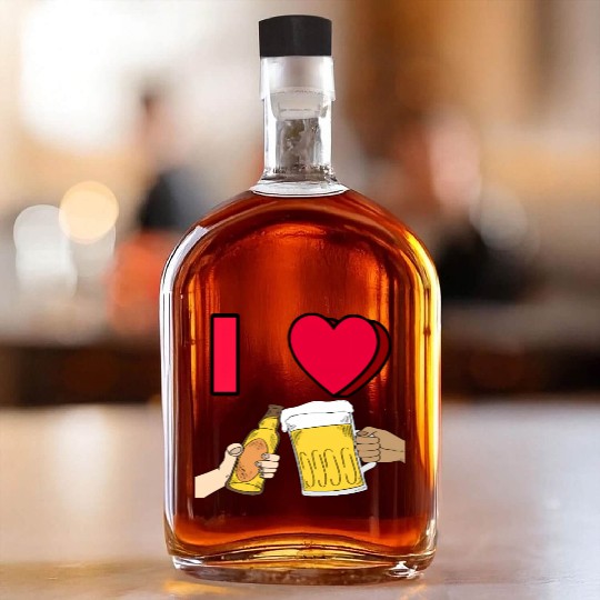 I LOVE BEER #1 Whiskey Bottles