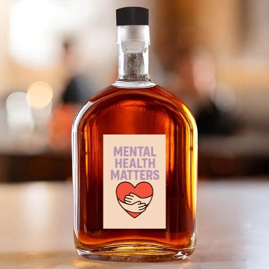 Mental Health Matters – Soft Pastel Self-Care Whiskey Bottles