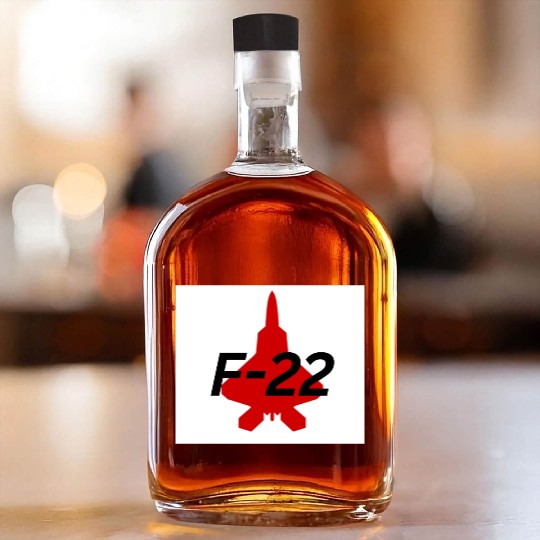 F-22 Stealth Fighter Silhouette Design Whiskey Bottles