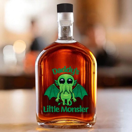 Daddy’s Little Monster Cute Baby Cthulhu Whiskey Bottles