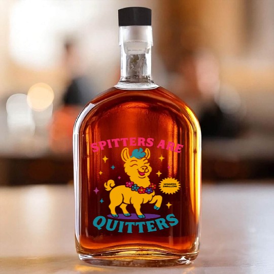 Spitters Are Quitters Colorful Quirky Llama Whiskey Bottles