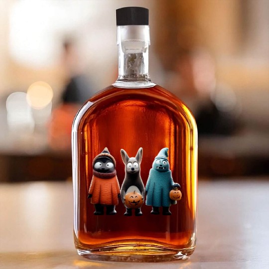 Spooky Trick or Treat – Funny Halloween Animals Whiskey Bottles
