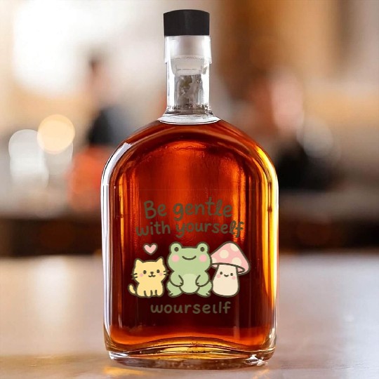 Gentle Nature Affirmation Design Whiskey Bottles