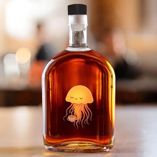 Whimsical Jellyfish Coffee Embrace Whiskey Bottles