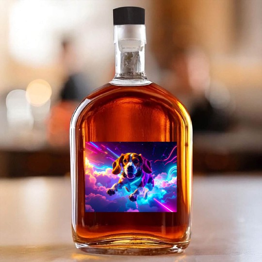 Cyberpunk Beagle Whiskey Bottles