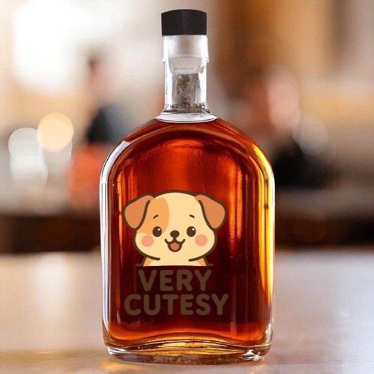 Adorable Puppy Design Whiskey Bottles