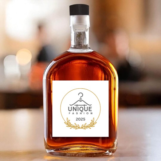 Black And Gold Minimalist Fashion Logo Whiskey Bottles