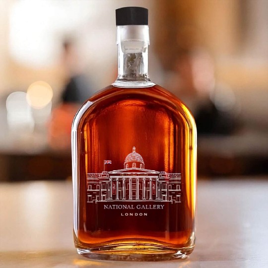 London National Gallery Landmark, Hand drawing Whiskey Bottles
