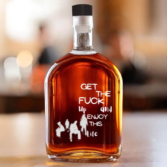 Bold Life Affirmation with Silhouettes Whiskey Bottles