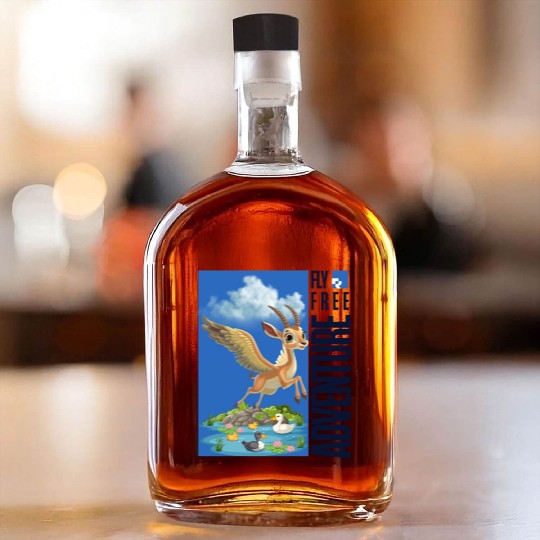 Flying Mythical Waterfowl with Adventure Theme Whiskey Bottles