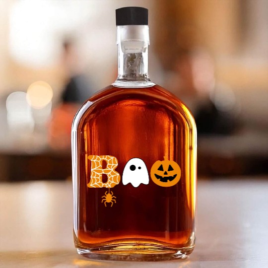 Halloween Boo Ghost Pumpkin Spooky Costume Party Whiskey Bottles