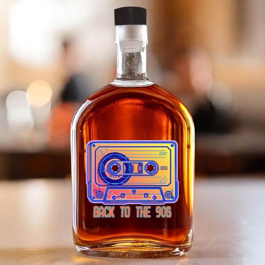 Back to the 90s Retro Cassette Tape Whiskey Bottles