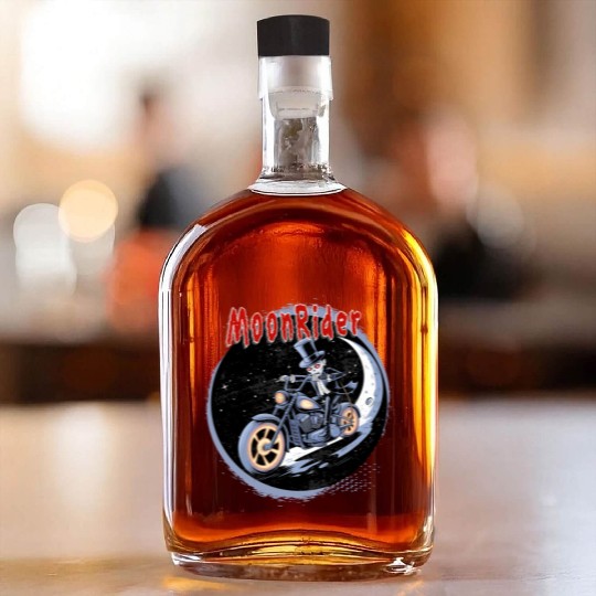 Moonrider Skeleton on Motorcycle Whiskey Bottles