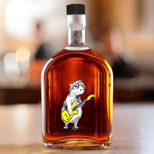 Capybara Guitarist Whiskey Bottles