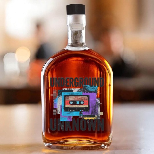 Underground Cassette Tape Urban Art Whiskey Bottles