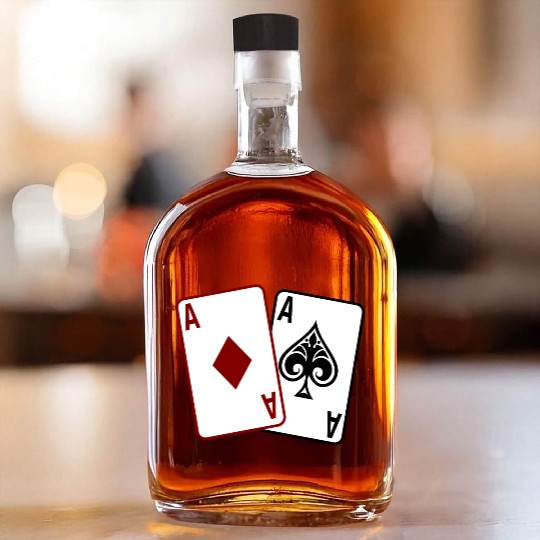 Poker Cards Whiskey Bottles