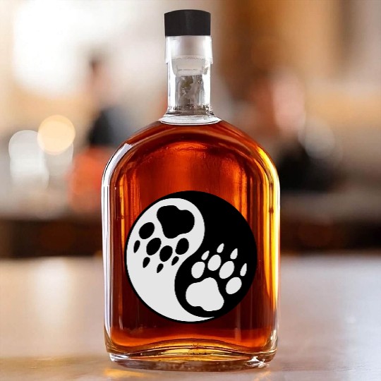 wolf paw ying yang Whiskey Bottles