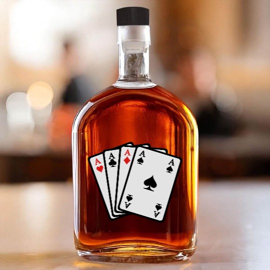 Poker cards Whiskey Bottles