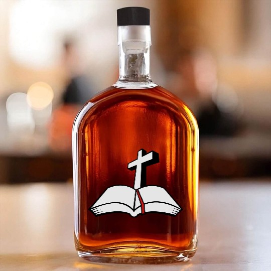 cross open bible 3c Whiskey Bottles