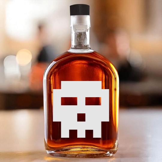 Scott Pilgrim 8-bit Skull Vector Whiskey Bottles