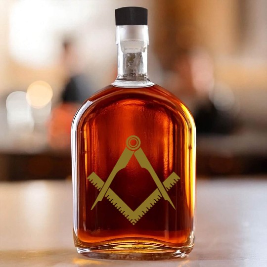 Masonic symbol, squaring the circle, freemason Whiskey Bottles