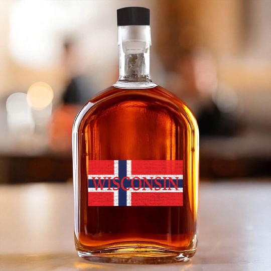 Wisconsin Norwegian Flag Whiskey Bottles