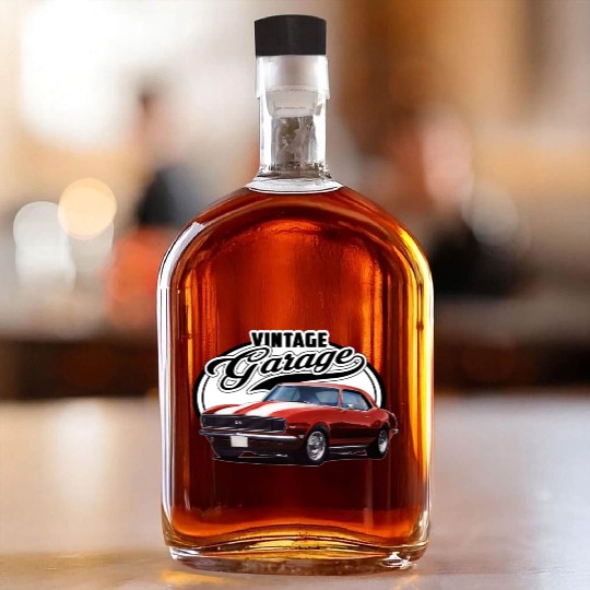 Vintage Camaro Garage Whiskey Bottles