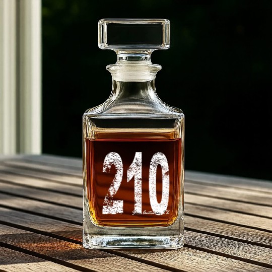 Vintage San Antonio Area Code 210 Whiskey Decanters