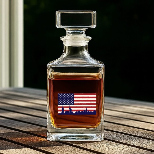 US Flag Freedom liberty peace Whiskey Decanters