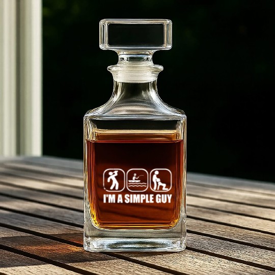 I AM A SIMPLE GUY FISH Whiskey Decanters