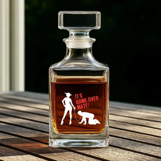 Funny Grunge Game Over Mate Stag Night Party Whiskey Decanters