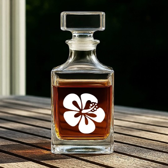 Hawaiian Hibiscus Flower Sticker Vinyl Decal Car W Whiskey Decanters