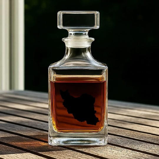Iran map silhouette Whiskey Decanters