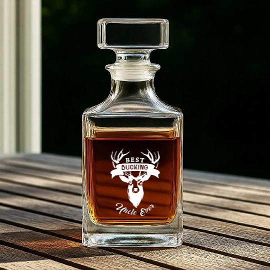 Best Bucking Uncle Deer Hunt Father's Day Fun gift Whiskey Decanters