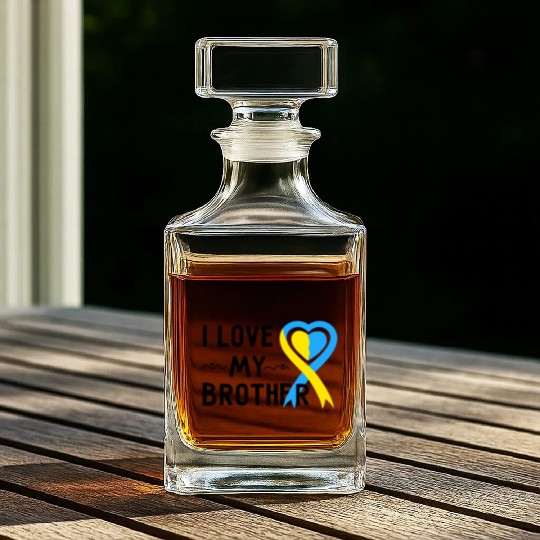 Down Syndrome Awareness I Love My Brother Whiskey Decanters