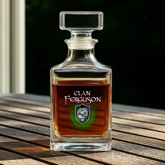 Ferguson Surname Scottish Clan Tartan Crest Badge Whiskey Decanters