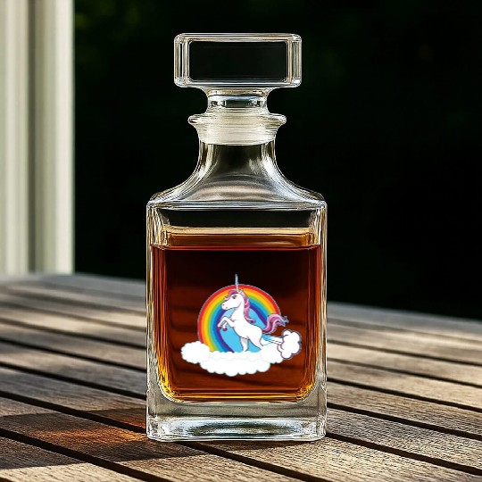 Rainbow Unicorn Love Whiskey Decanters