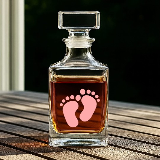 Baby Feet Pastel Pink Pregnancy Maternity Whiskey Decanters