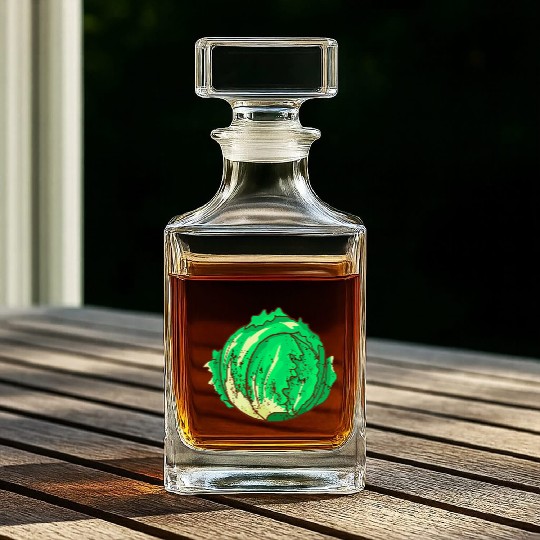 Retro Vintage Grunge Style Lettuce Whiskey Decanters