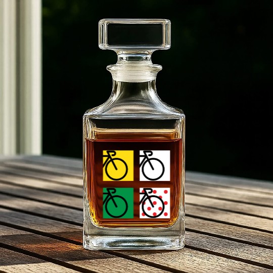 Tour Bike Race in France Whiskey Decanters