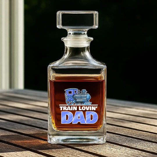 Railroad Train Lovers Dad Father's Day Gift Whiskey Decanters