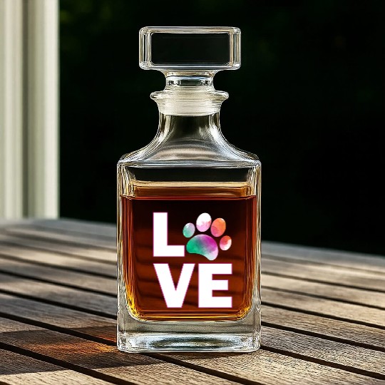 dog love paw - dog lovers Whiskey Decanters